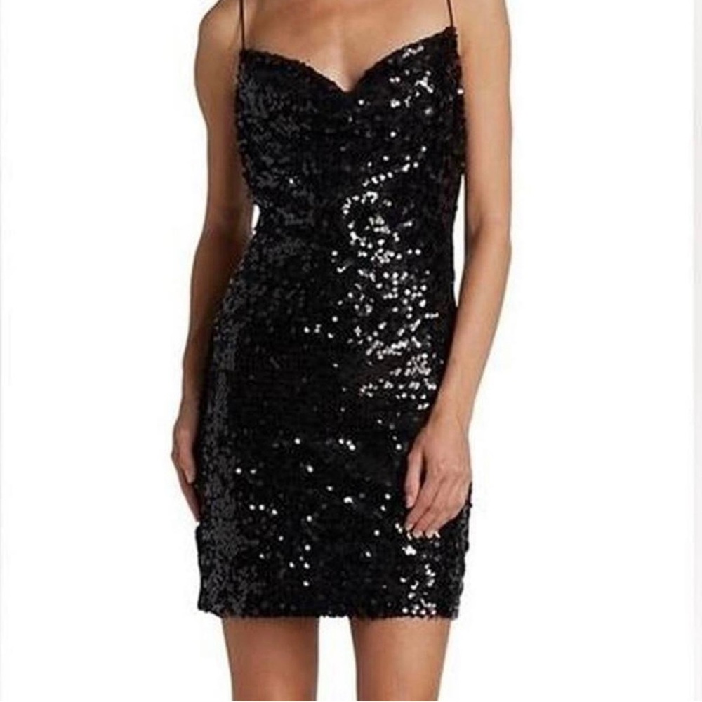 NWOT Wayf Black Sequin Mini Dress